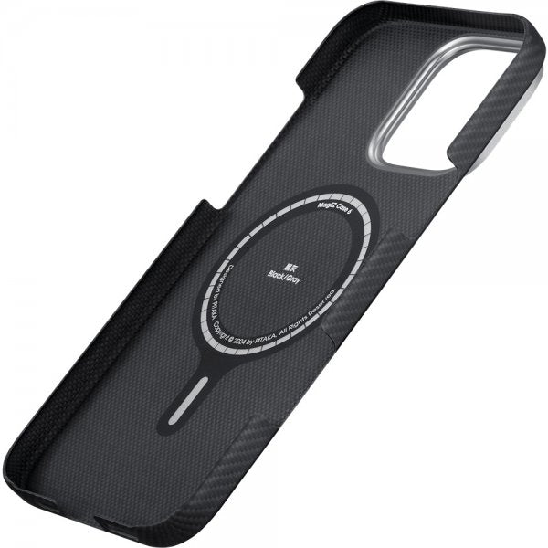 Pitaka iPhone 16 Pro Cover Ultra-Slim Case MagSafe Black/Grey Twill