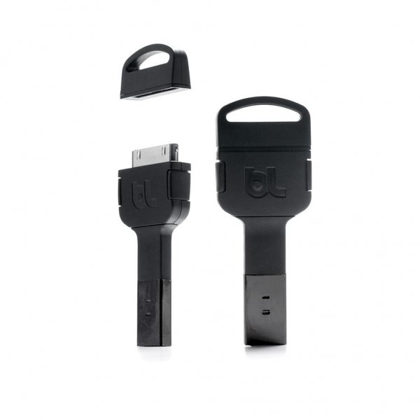 Bluelounge Kii 30pin iPhone 3. 4 / 4s Oplader Nøglering Sort