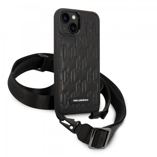 Karl Lagerfeld iPhone 14 Cover Crossbody Strap Sort