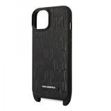 Karl Lagerfeld iPhone 14 Cover Crossbody Strap Sort