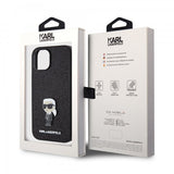 Karl Lagerfeld iPhone 15 Cover Fixed Glitter Sort