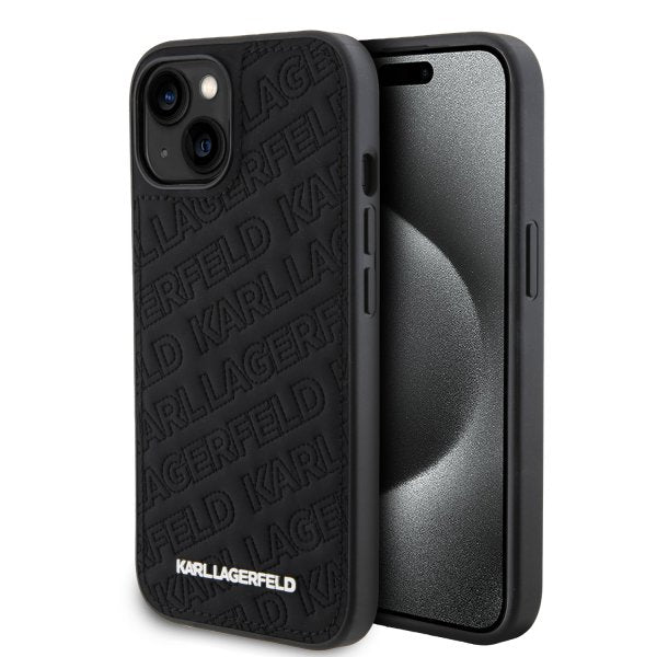 Karl Lagerfeld iPhone 15 Cover Quilted K Pattern Sort