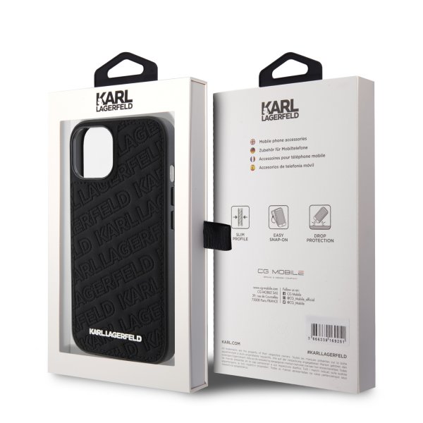 Karl Lagerfeld iPhone 15 Cover Quilted K Pattern Sort