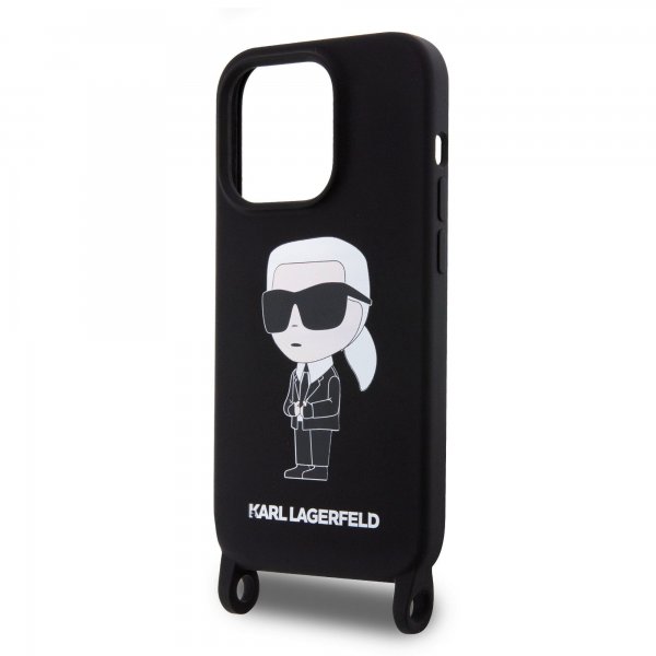 Karl Lagerfeld iPhone 15 Cover Ikonik Crossbody Sort