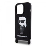 Karl Lagerfeld iPhone 15 Cover Ikonik Crossbody Sort
