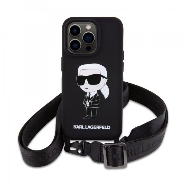 Karl Lagerfeld iPhone 15 Cover Ikonik Crossbody Sort