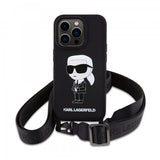 Karl Lagerfeld iPhone 15 Cover Ikonik Crossbody Sort