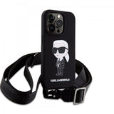 Karl Lagerfeld iPhone 15 Cover Ikonik Crossbody Sort