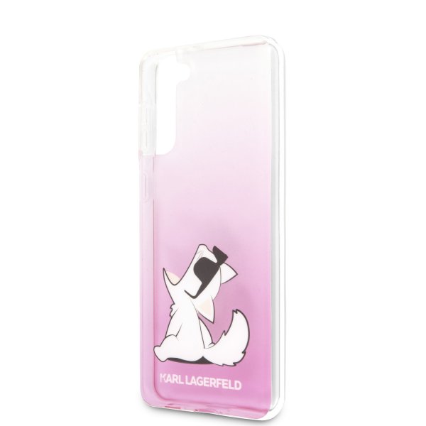Karl Lagerfeld Samsung Galaxy S21 Plus Cover Choupette Transparent Rosa