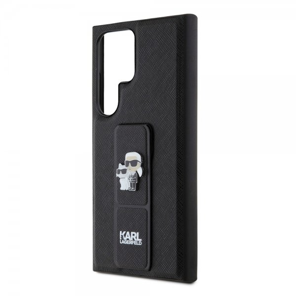 Karl Lagerfeld Samsung Galaxy S24 Ultra Cover Grip & Stand Saffiano Sort