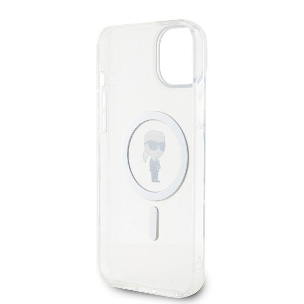 Karl Lagerfeld iPhone 15 Plus Cover Ikonik MagSafe Transparent