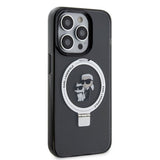 Karl Lagerfeld iPhone 15 Plus Cover Ring Stand MagSafe Sort