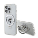 Karl Lagerfeld iPhone 15 Cover Ring Stand MagSafe Hvid
