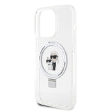 Karl Lagerfeld iPhone 15 Cover Ring Stand MagSafe Hvid