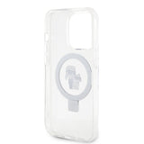 Karl Lagerfeld iPhone 15 Cover Ring Stand MagSafe Hvid