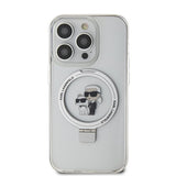 Karl Lagerfeld iPhone 15 Cover Ring Stand MagSafe Hvid