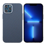 iPhone 12 Pro Max Cover Kulfibermønster Blå