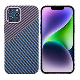 iPhone 12 Pro Max Cover Kulfibermønster Blå Lilla