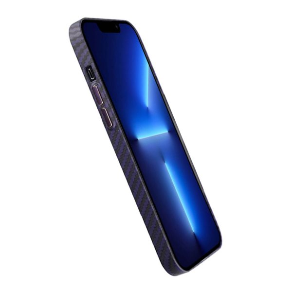 iPhone 12 Pro Max Cover Kulfibermønster Lilla