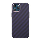 iPhone 12 Pro Max Cover Kulfibermønster Lilla