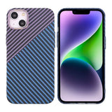iPhone 13 Cover Kulfibermønster Blå Lilla