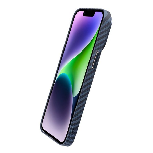 iPhone 13 Pro Cover Kulfibermønster Blå