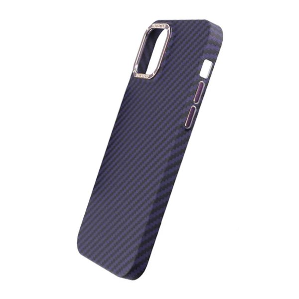 iPhone 13 Pro Cover Kulfibermønster Lilla