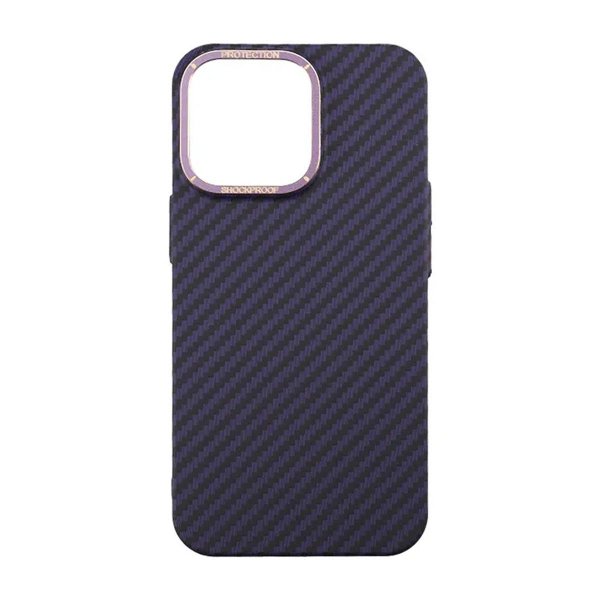 iPhone 13 Pro Cover Kulfibermønster Lilla
