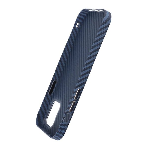 iPhone 13 Pro Max Cover Kulfibermønster Blå