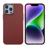 iPhone 13 Pro Max Cover Kulfibermønster Rød