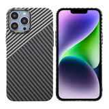iPhone 13 Pro Max Cover Kulfibermønster Sort Hvid