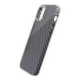 iPhone 13 Pro Max Cover Kulfibermønster Sort Hvid