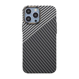 iPhone 13 Pro Max Cover Kulfibermønster Sort Hvid
