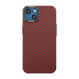 iPhone 13 Cover Kulfibermønster Rød