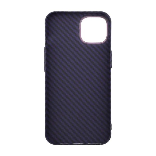 iPhone 14 Cover Kulfibermønster Lilla
