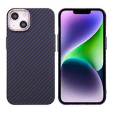 iPhone 14 Cover Kulfibermønster Lilla