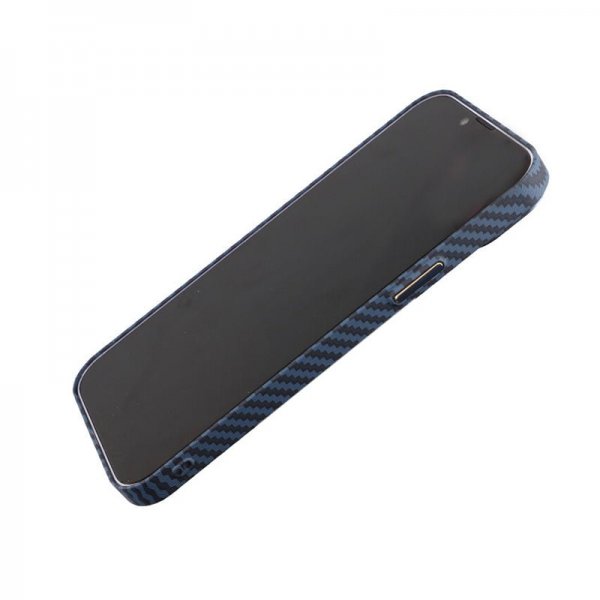 iPhone 14 Plus Cover Kulfibermønster Blå