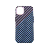 iPhone 14 Plus Cover Kulfibermønster Blå Lilla