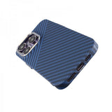iPhone 14 Pro Cover Kulfibermønster Blå Grå