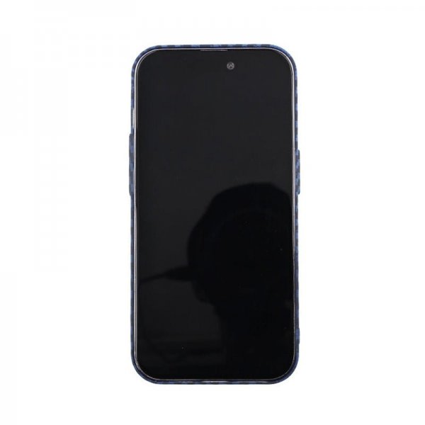 iPhone 14 Pro Cover Kulfibermønster Blå Grå