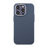 iPhone 14 Pro Cover Kulfibermønster Blå