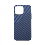 iPhone 14 Pro Max Cover Kulfibermønster Blå Grå
