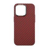 iPhone 14 Pro Cover Kulfibermønster Rød
