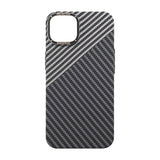 iPhone 14 Cover Kulfiber Mønster Sort Hvid