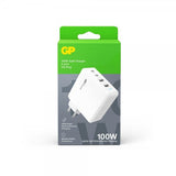GP Oplader 100W GaN 2xUSB-C + 2xUSB-A