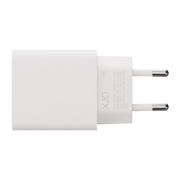 X2O Oplader 17W Dobbelt USB-A/USB-A Hvid