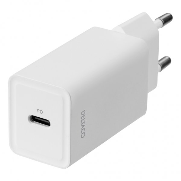 Deltaco Oplader 18W USB-C PD Hvid