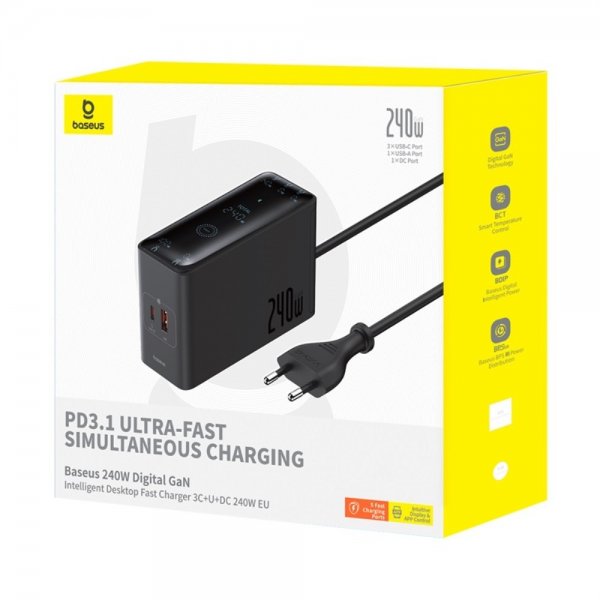 Baseus Oplader 240W Digital GaN Desktop Fast Charger