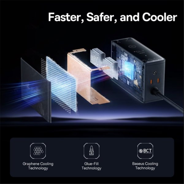Baseus Oplader 240W Digital GaN Desktop Fast Charger