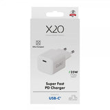 X2O Oplader 25W USB-C GaN Hvid